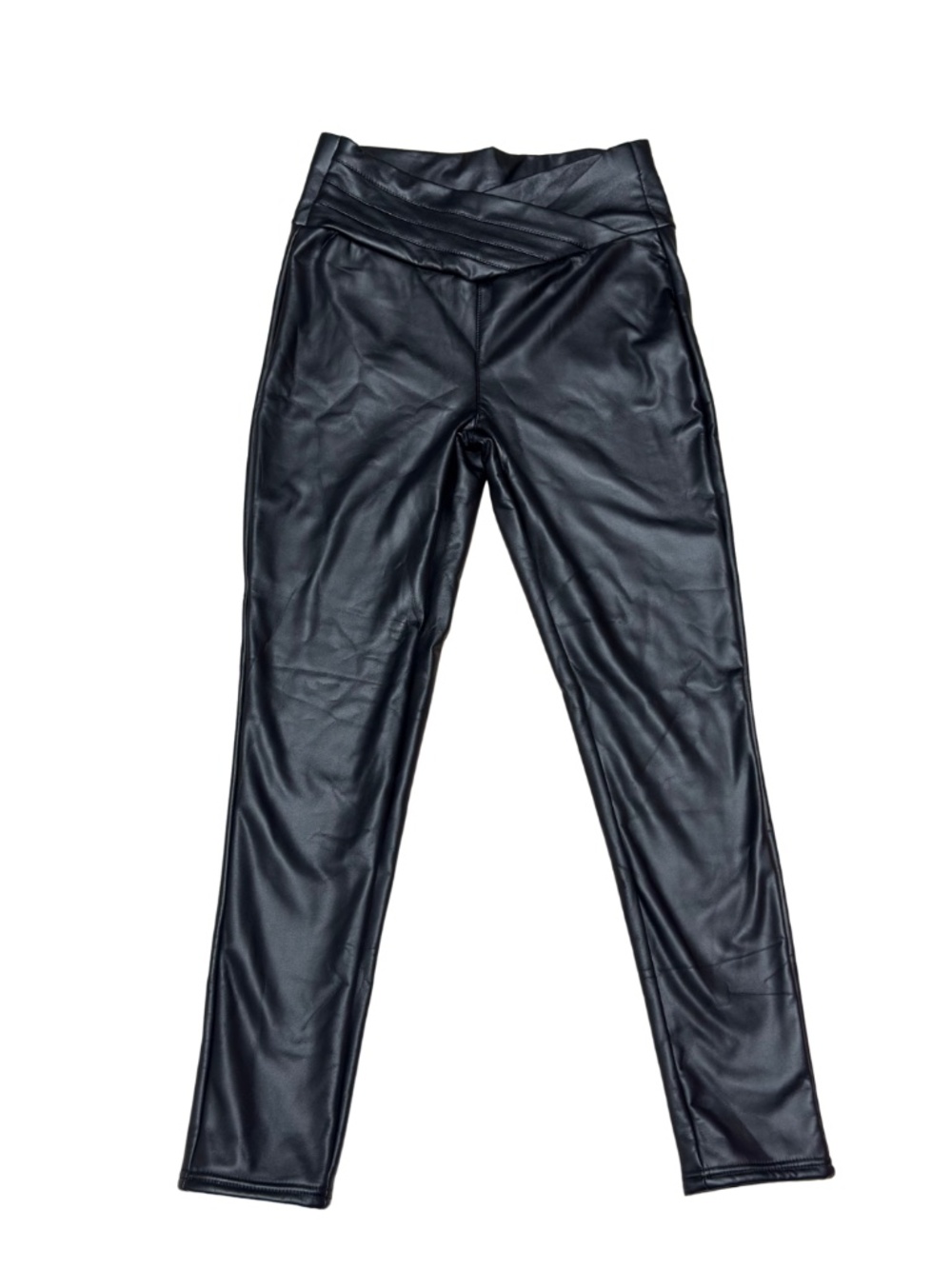 SHEIN Faux Leather Leggings Women’s L/XL Black High Waisted Stretch Skinny Pants